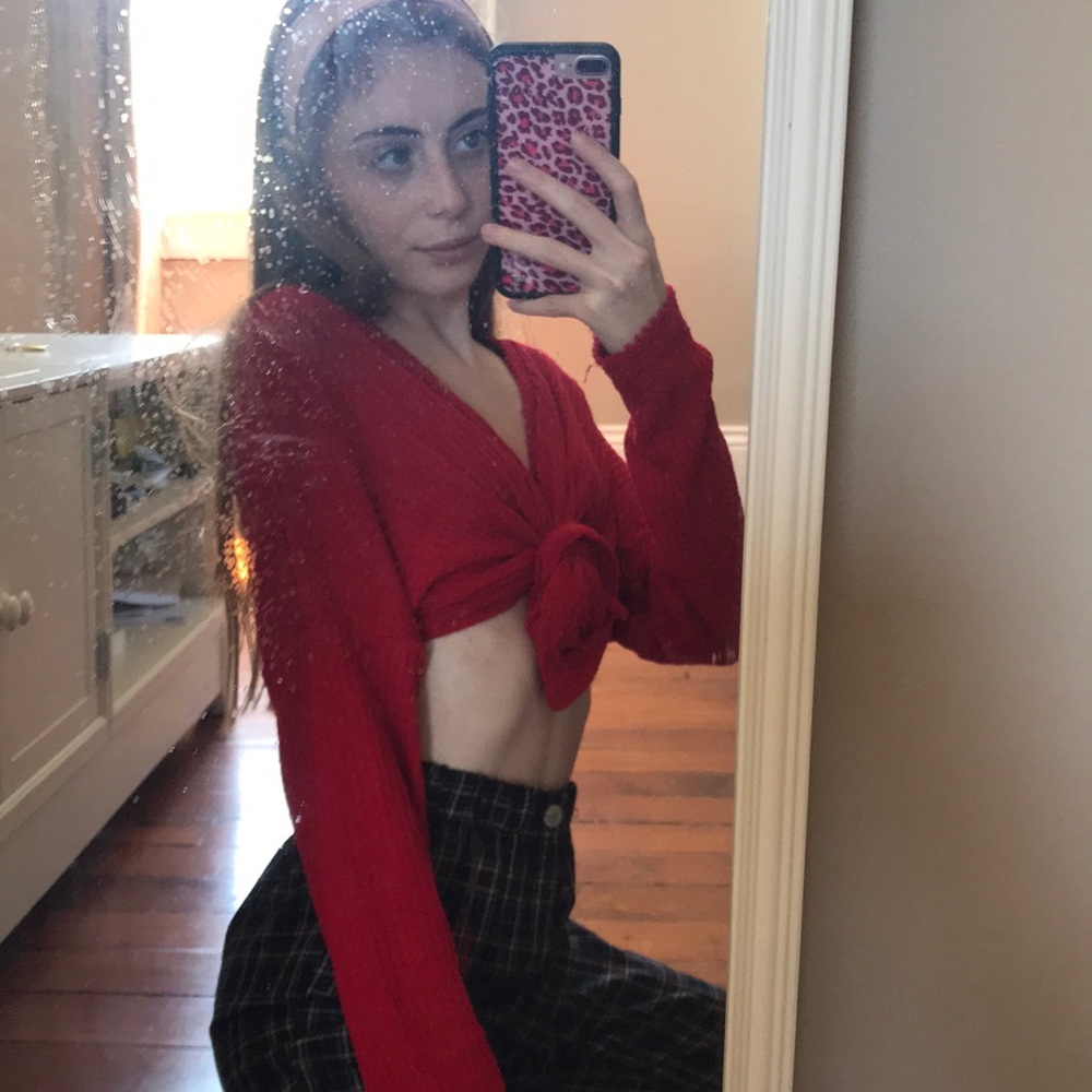 cherry red shirt